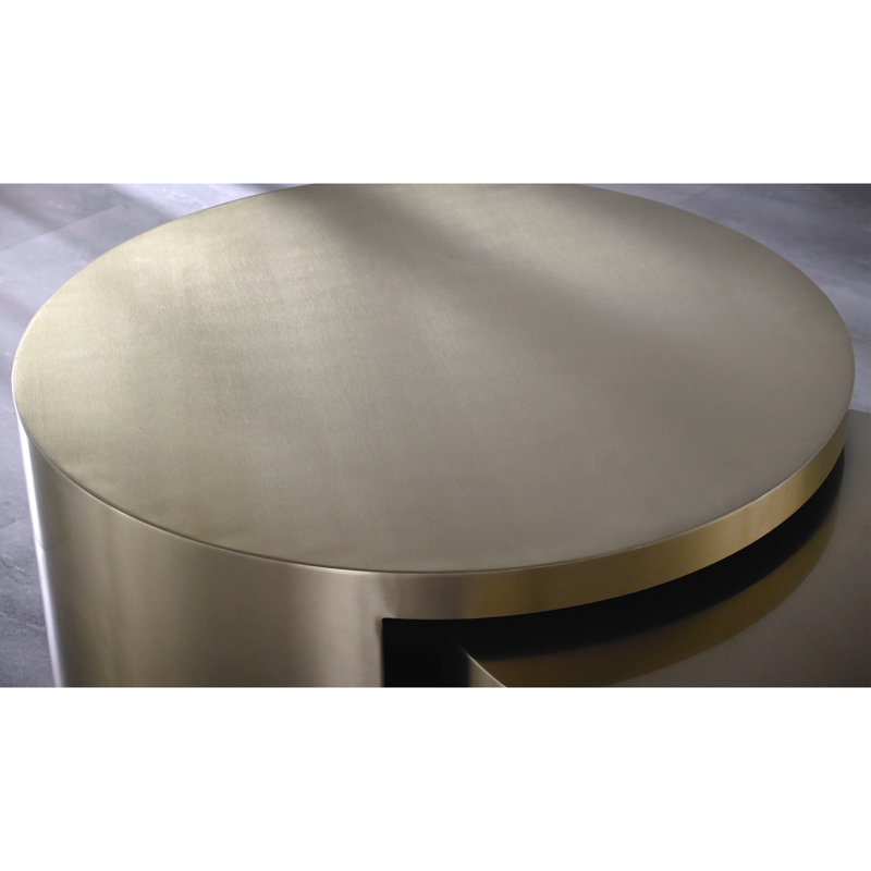 Table basse ronde emboîtable avec laiton
