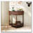Console Table Half Moon Design End Table With 2 Storage Drawers And Bottom Shelf For Living Room, Bedroom, Study, Hallway-1679320350