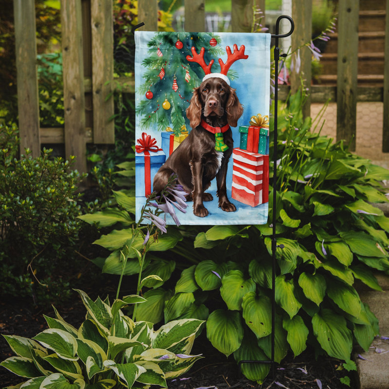 Drapeau de Noël renne de jardin, Épagneul Boykin