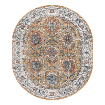 Weingartner Performance Mustard Yellow/Ivory/Blue Rug