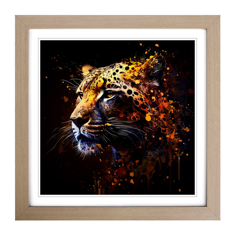 Leopard - Framed Print, Oak