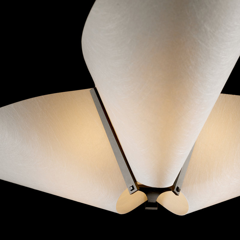 Kirigami 3 - Light Unique/Statement Geometric Chandelier, Translucent Dark Smoke
