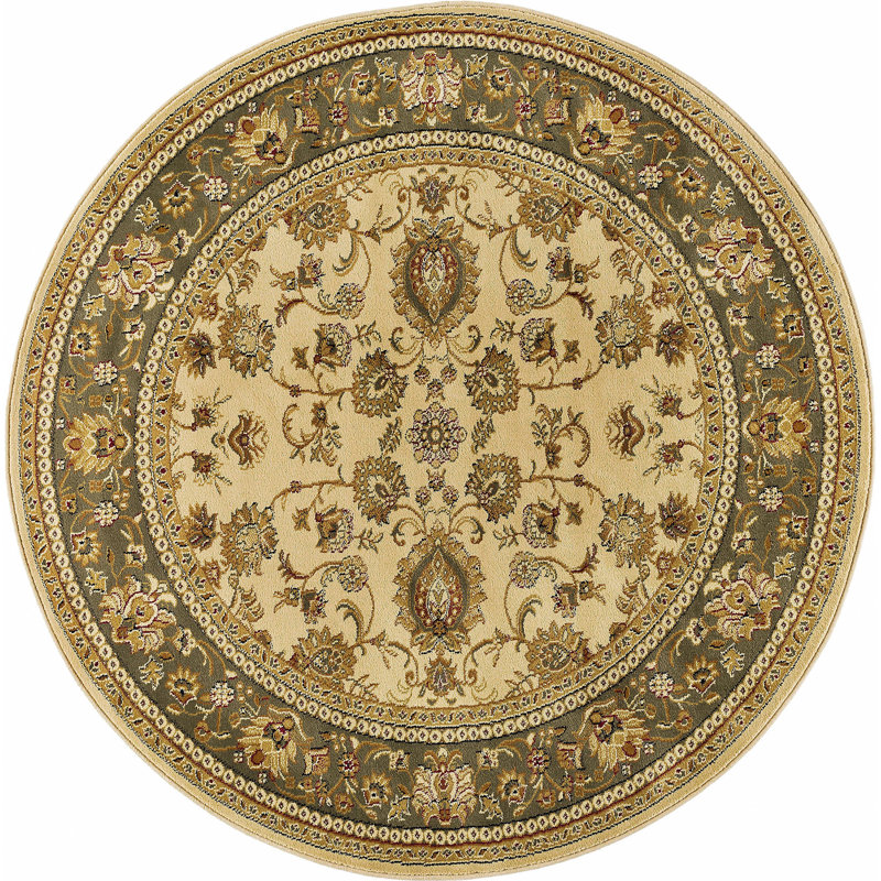 Tapis oriental ivoire Clarence, Rond 7 pi 11 po