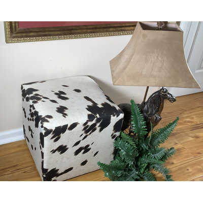 Cube Ottoman "Cow" Print by Millwood Pines