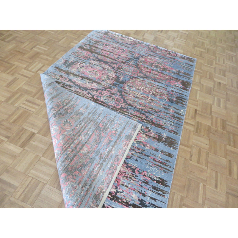 One-of-kind à la main-noué la bleu ciel/rouge 4 pi 11 po x 8 pi 2 po Duvall