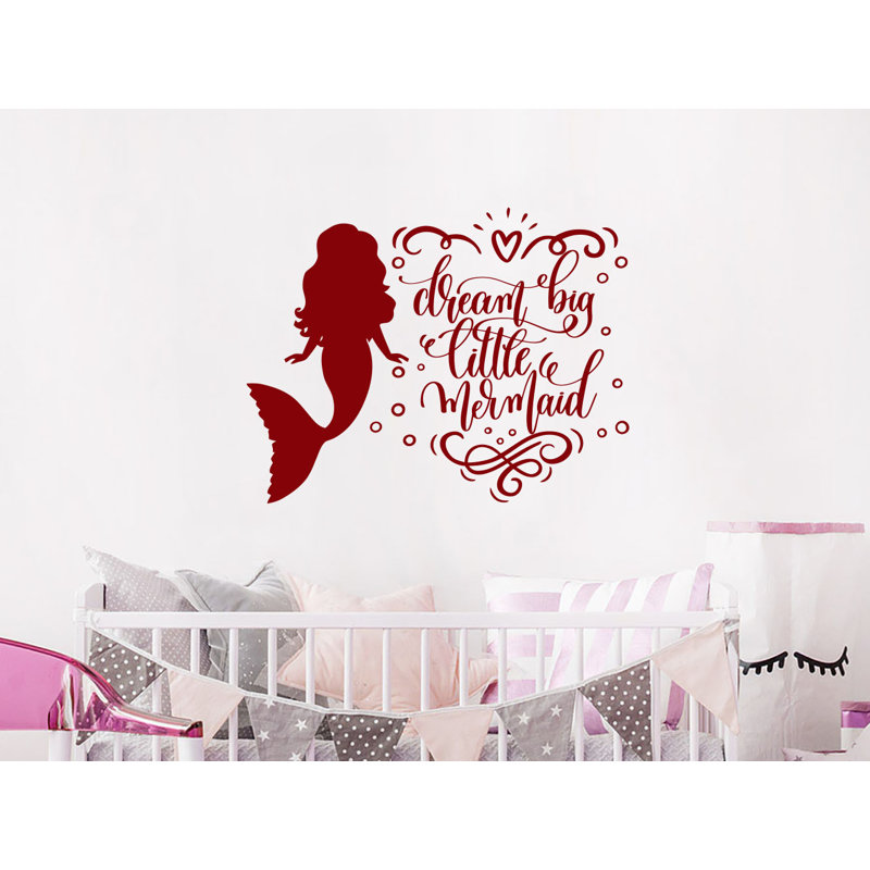 Autocollant mural Dream Big Little Mermaid, Bourgogne