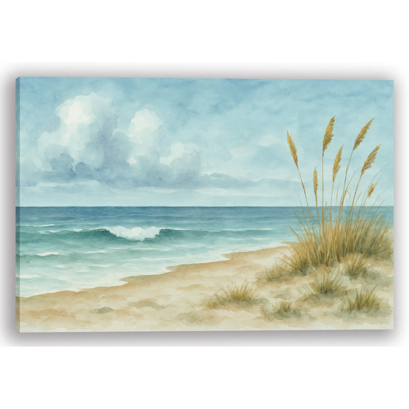 "Coastal Breeze Dunes" - Art mural sur toile tendue, H 16 po x l 24 po