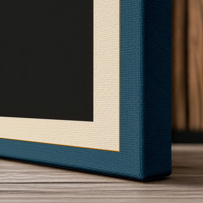 Stems Study Botanical - Wrapped Canvas, 36x24 - 91.4 x 61.0 cm, Teal Border