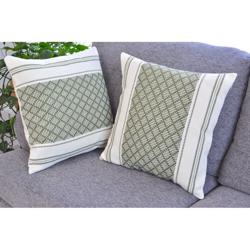 Dorothene Outdoor Indoor  Pillow Covers Geometric Checkered Pattern, Plaid Woven Cushion Covers Pillow Cases, 20" H x 20" W