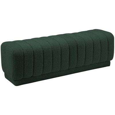 Repose-pieds rembourré en tissu Heathrow Boucle