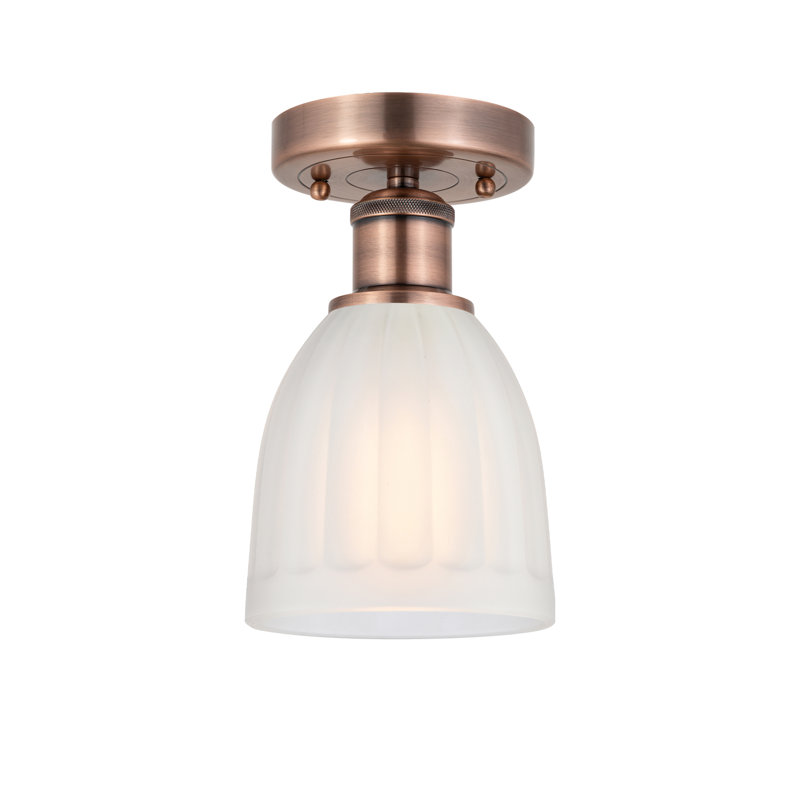 Ayios Glass Semi Flush Mount, White