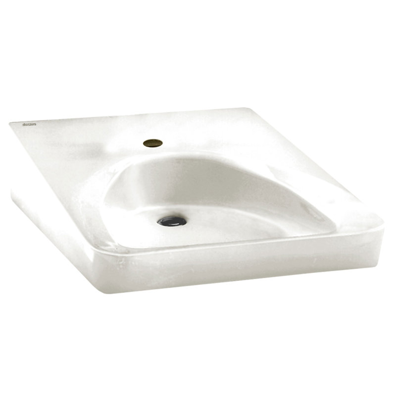 American Standard Wheelchair 20 " Vitreous China Rectangular Bathroom Sink and Overflow Hole, White, Single Hole