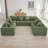 Boneless 137.9’’ Oversized U-Shape Sectional Sofa, Modular Compressed Cloud Couch with Memory Foam, No Assembly Needed-1385667030