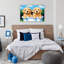 Art mural 24 po x 36 po, décoration murale en toile à dos en bois brun avec chiots mignons