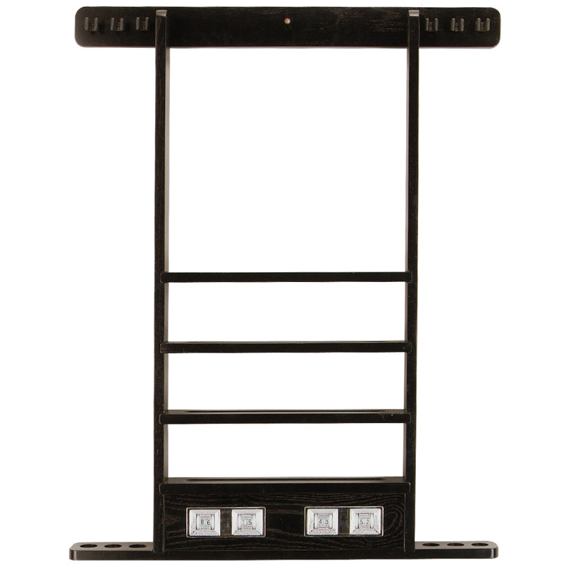 Deluxe 6 Pool Cue Wall Rack with Score Counter, Midnight