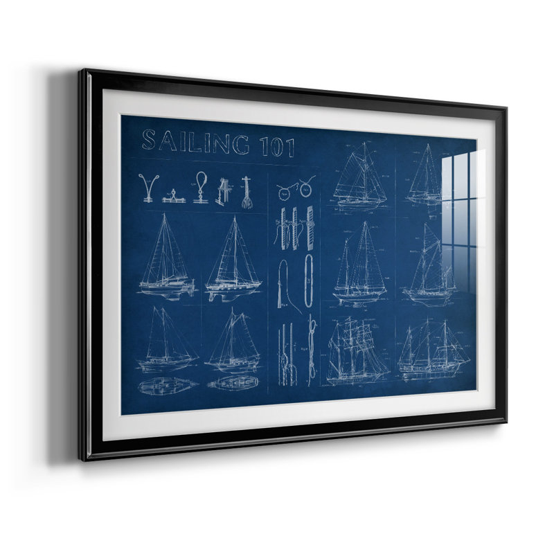 Infographie de la voile - reproduction de cadre photo, L 30,5 po x H 22,5 po, Noir