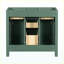 Meuble-lavabo autoportant 36 po sans lavabo 36 po, 4 tiroirs et 2 armoires, structure de bois massif, vert