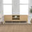 Gennaro 58" Mid-Century Oak TV Stand Media Console with Slatted Sliding Doors, Adjustable Open Shelving, and a Smooth Matte Finish-749912010