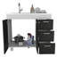 Armoire Ferretti, trois tiroirs, porte double, quatre pieds