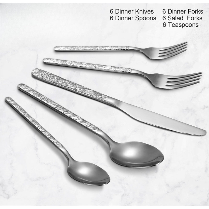 30-Piece Cutlery Set, Stainless Steel Flatware Set