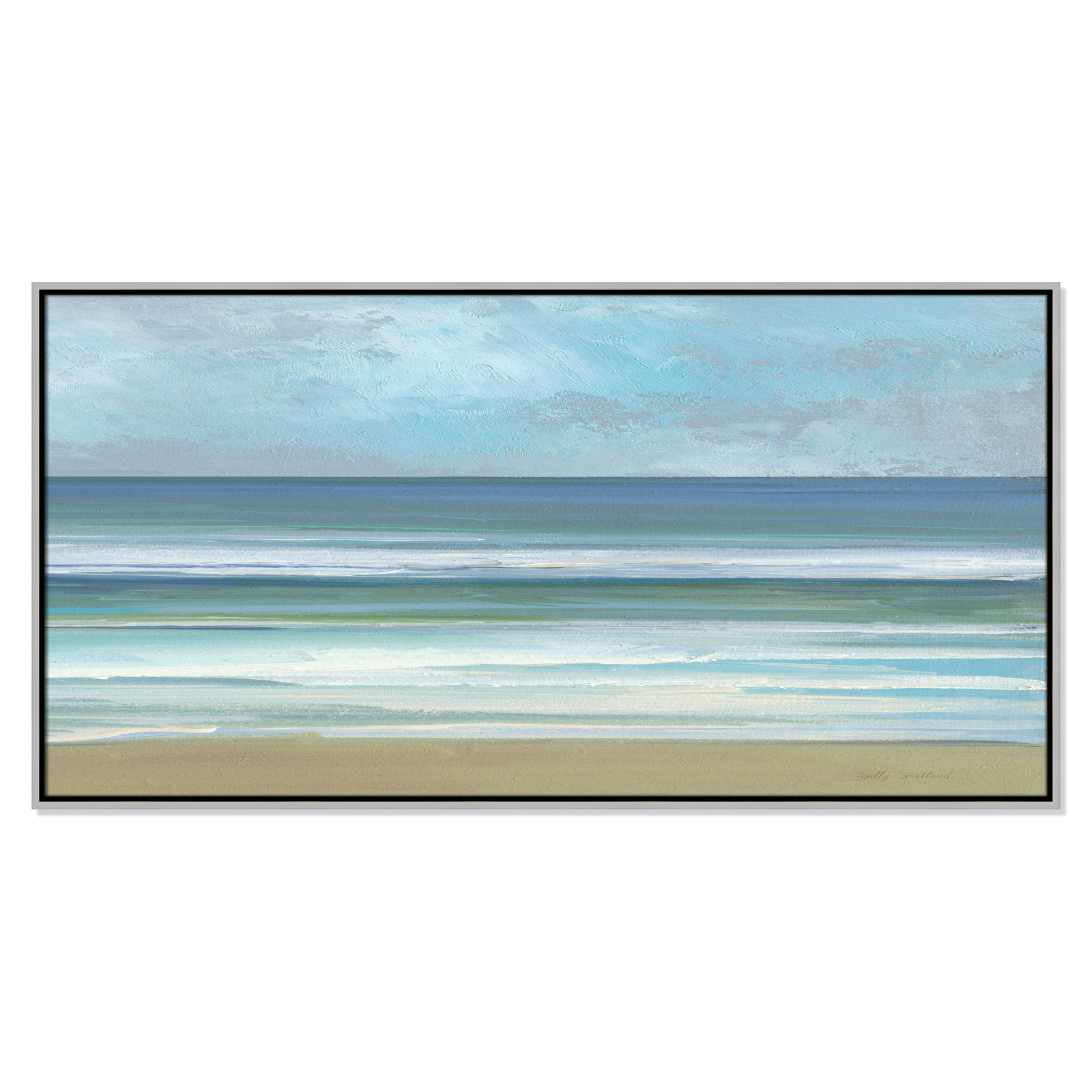 Abita "Gentle Waves II" Print by Sally Swatland, 25.5" H x 49.5" W, Silver