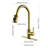 Stainless Steel High Arc Kitchen Faucet In Brushed Gold - 3 Water Output Modes  Stream, Spray,   & Low Maintenance Requirement Sink With Forms 360 Rotating Nozzle For Enhanced Functionality-1963405422