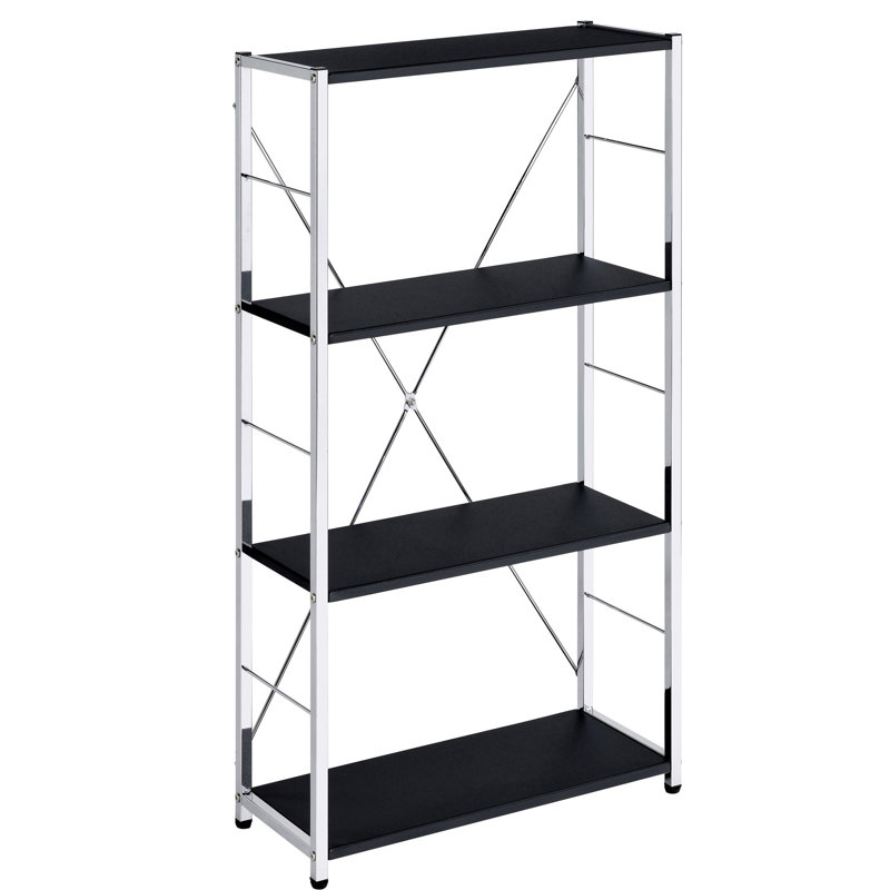 Versatile Black And 4 Bookcase For Displaying Decorative Boxes Rectangular Bookshelf With Structure, Finish