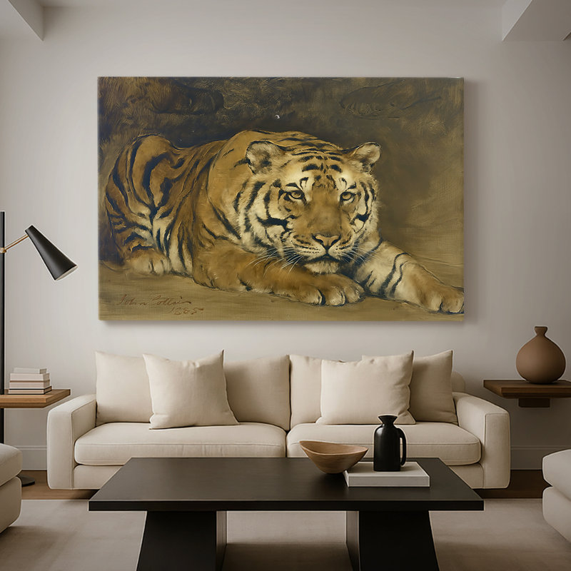A Tiger-John Collier-Gallery, toile tendue - 1885, 32 x 48