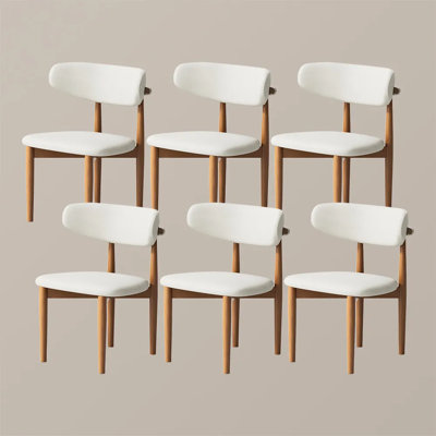 Mid-Century Modern Wood Dining Chairs, Upholstered Wood Dining Chair Side Chair, Fully Assembled