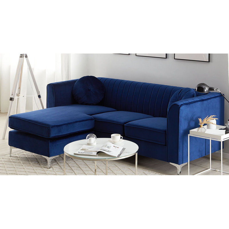 Isabel 3 Seater Sofa & Chaise, Left Hand, Blue