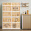 Armoire de rangement en plastique pliable avec portes transparentes et roulettes (5 niveaux 10 grilles, L 34,25 po x P 13,58 po x H 54,72 po)