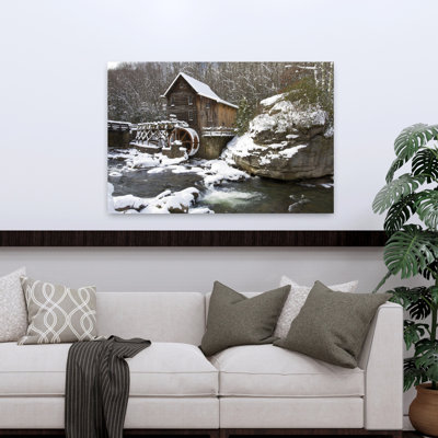 Watermill In A Forest In Winter, Glade Creek Grist Mill, Babcock State Park, Fayette County, West Virginia, Usa Abstract Contemporary Architecture ...