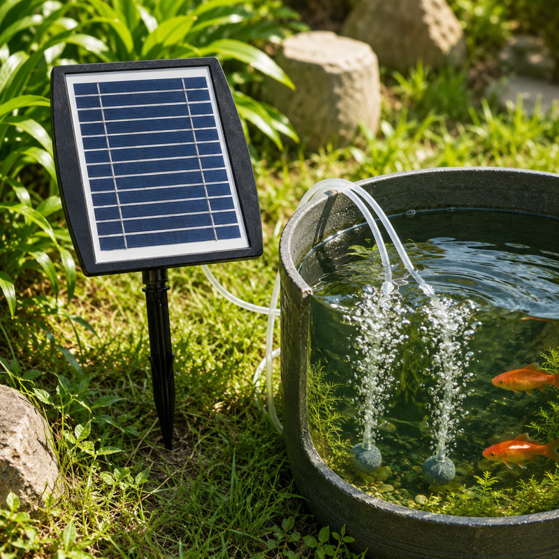 Solar Air Pump Aquarium Oxygen Pump with 3 Modes
