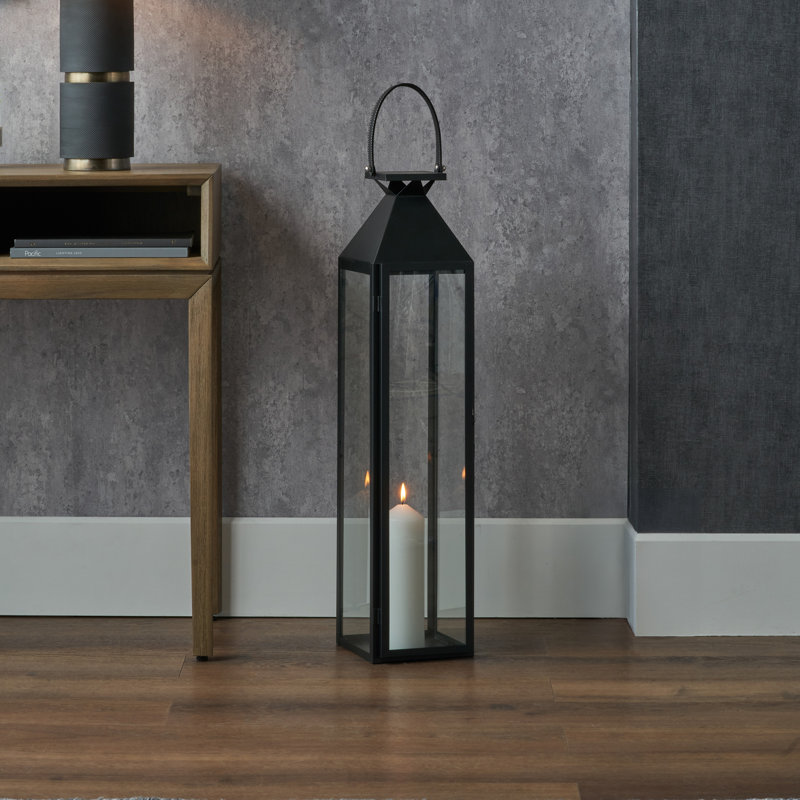Metal Lantern, 81cm H x 19cm W x 81cm D, Black