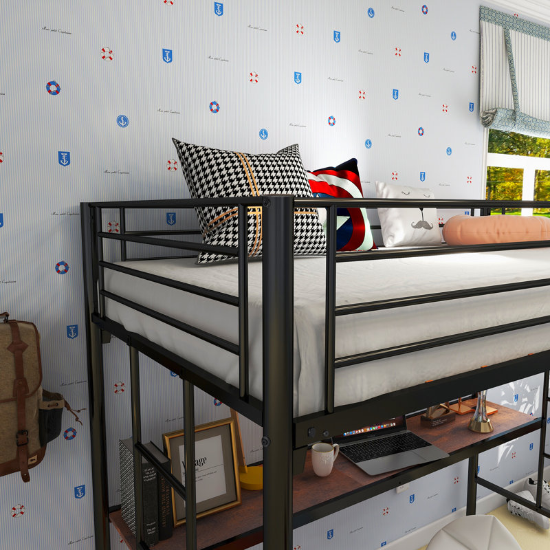 Brunk Kids Twin Loft Bed, Black