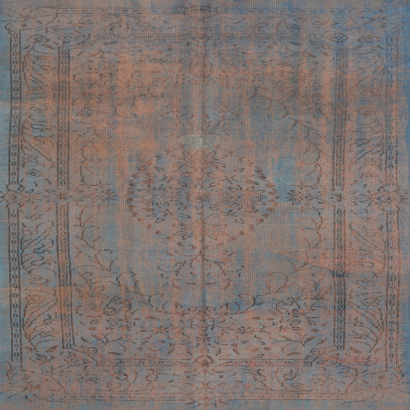 Tapis noir clair/gris/rouge Candee, Carré 5 pi