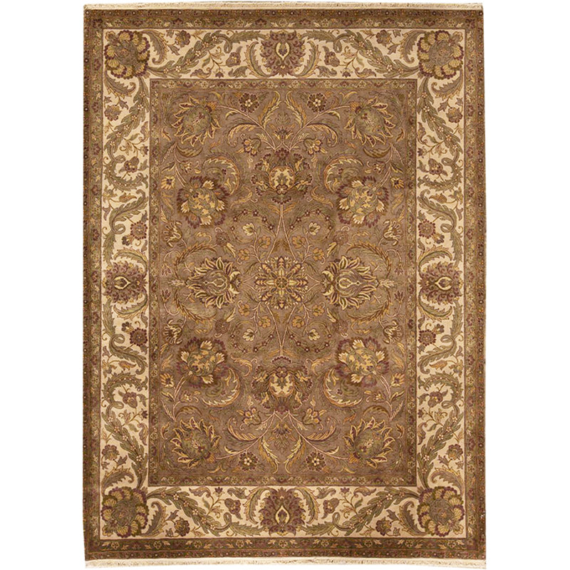 Tapis ivoire et chameau noué à la main de haute qualité