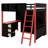 Wood Loft Bed With Desk, Ample Storage Space And Light-1346413592