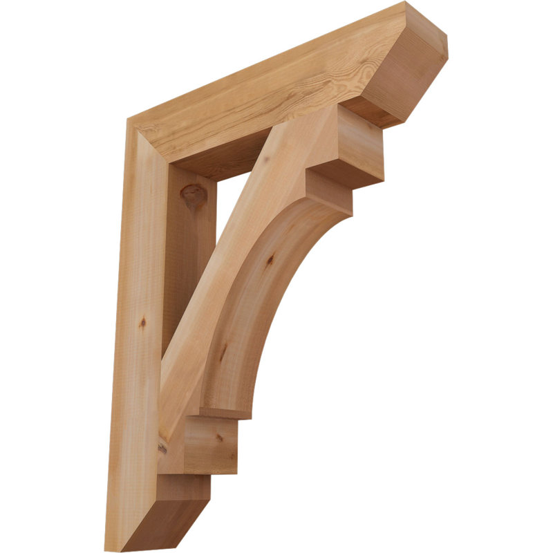 Support en bois / corbeau, Cèdre rouge de l'Ouest (lisse), H 38 po x l 5,5 po x P 30 po