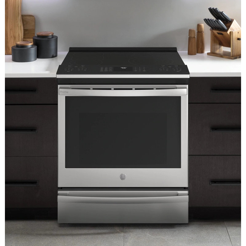 GE Profile Smart Appliances 30" 5.3 cu.ft. Slide-in Electric Range, Stainless Steel