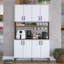 Armoire polyvalente moderne, noyer et blanc, 47,2 po x 78,1 po x 15,8 po | Panneau de particules 100% mélamine de qualité E1, fixation murale, nombreuses tablettes et 1 tiroir | Solution de rangement élégante pour la maison et le bureau-1052957528