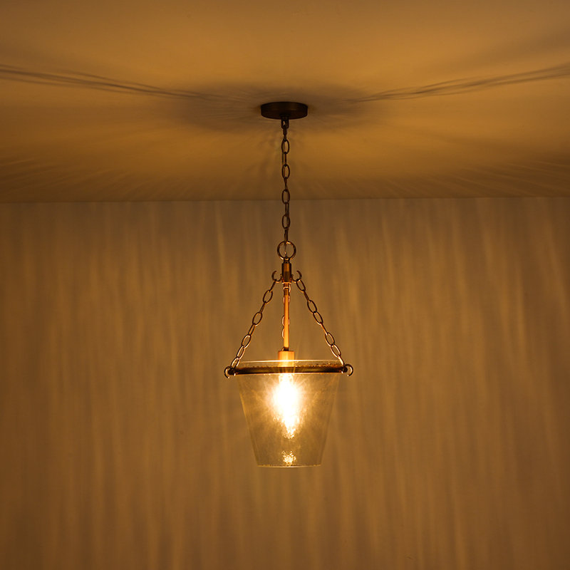 Luminaire suspendu simple en verre 1 lumière fabriqué à la main