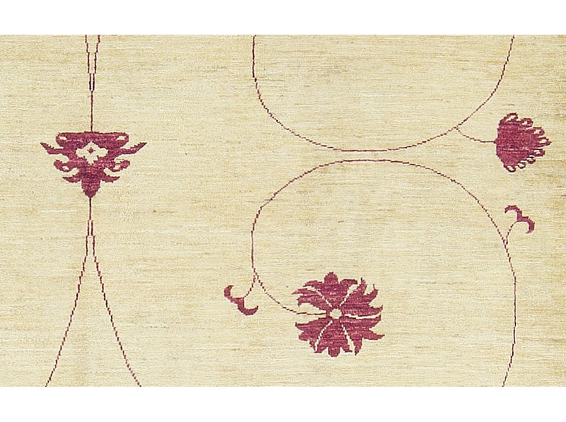 Hand-Knotted High-Quality Red and Ivory Area Rug