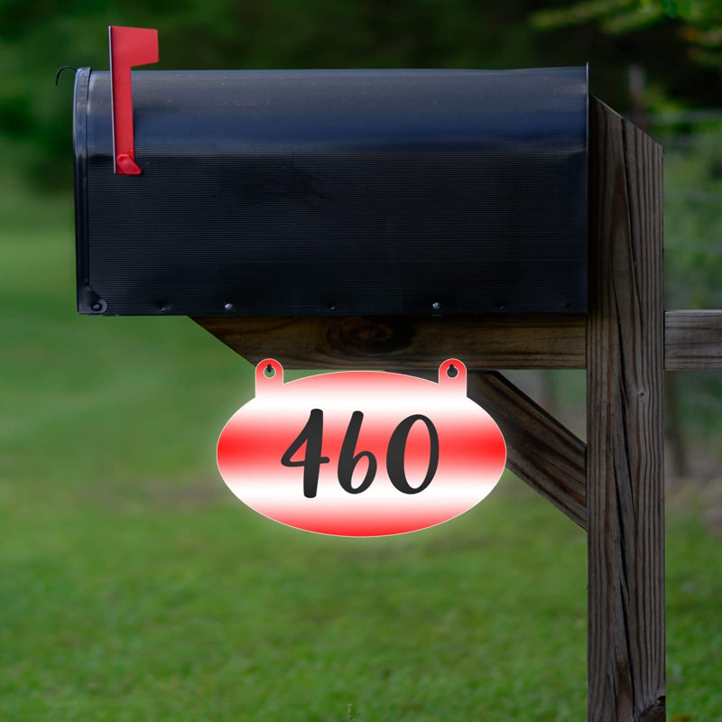 Plaque d'adresse sur 1 ligne, Rouge, Oui