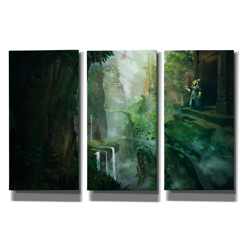 « La Vallée du Dragon » de Jonathan Lam, triptyque mural, 91,4 cm x 61 cm, 78 po x 34 po