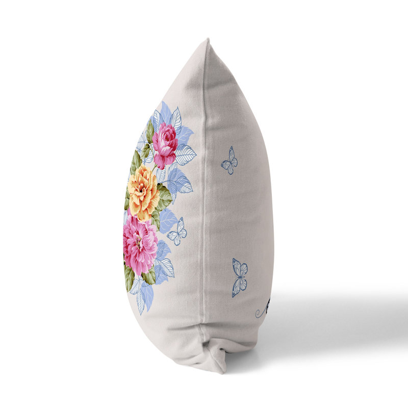 Coussin décoratif réversible intérieur / extérieur Rosewing Elegance, H 16 po x l 16 po