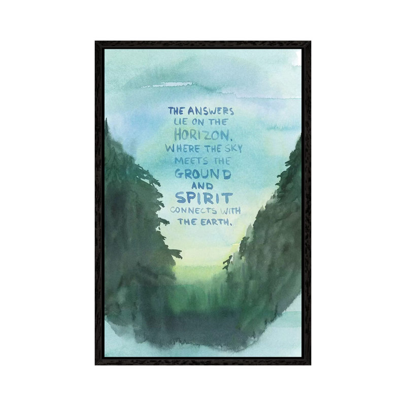 The Answers Lie on the Horizon 1 Piece Wall Art on Canvas, 66.04cm H x 45.72cm W x 3.81cm D, Black Floater Framed