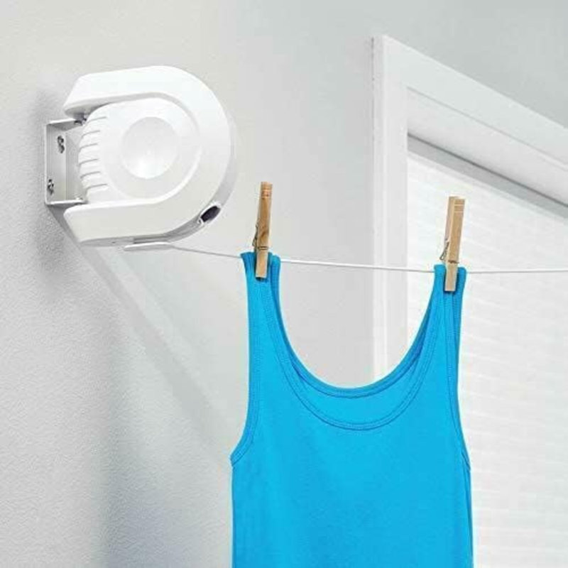 MantraRaj 12m Retractable Clothes Washing Line Automatic Wall Mounted Reel Foldable Clothesline