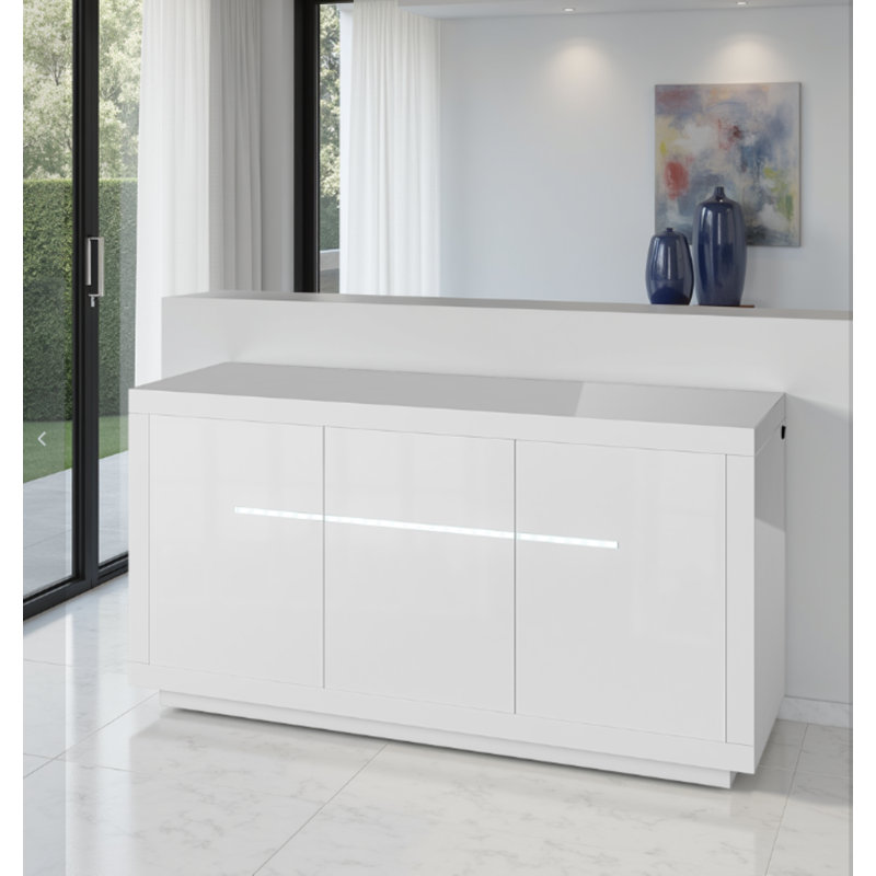 Continuum 3 Door Sideboard, White