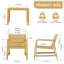 Ensemble de conversation de patio en PP jaune 2 pièces, 1 chaise et 1 table basse Ensemble de bistro extérieur imperméable et résistant aux intempéries, meubles PP en lattes ergonomiques à assemblage rapide de 10 minutes avec pieds antidérapants, résistant aux rayons UV et à la moisissure pour un petit espace au bord de la piscine